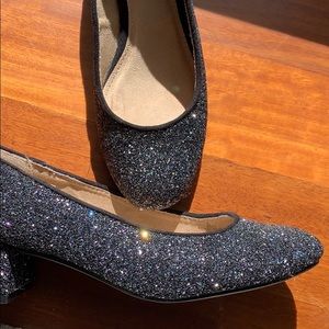 Black glitter sparkle shoes